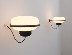 Gino Sarfatti Arteluce Wall Lights Sconces Mod. 228, Black Aluminum, 1950s