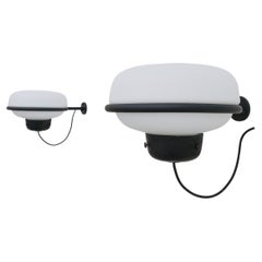 Gino Sarfatti Arteluce Wall Lights Sconces Mod. 228, Black Aluminum, 1950s