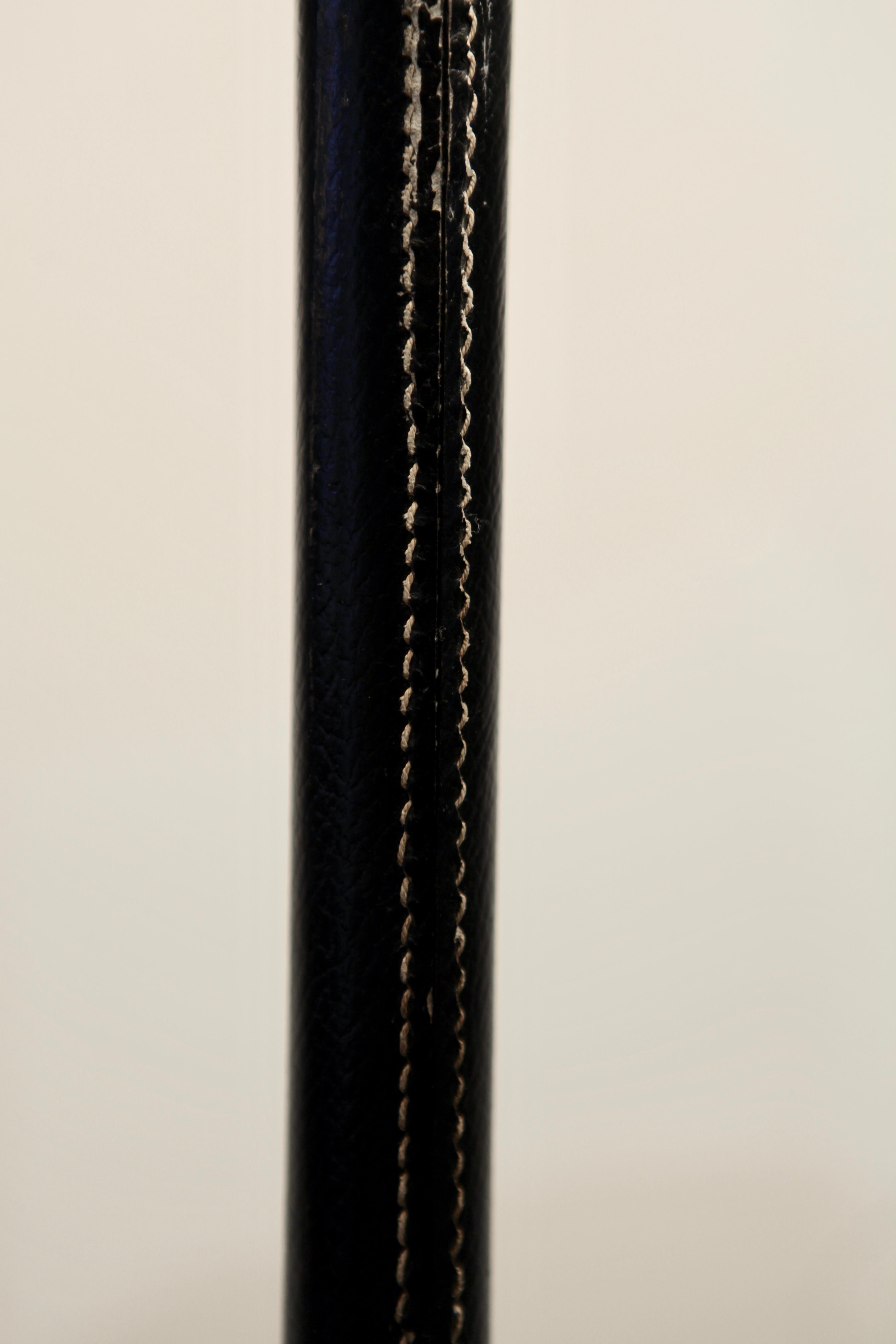 Italian Gino Sarfatti, Attributed Floor Lamp, Model 1025, Brass and Leather