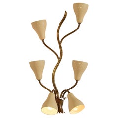 Gino Sarfatti brass and painted metal wall lamp with six light, Arteluce, 1950s