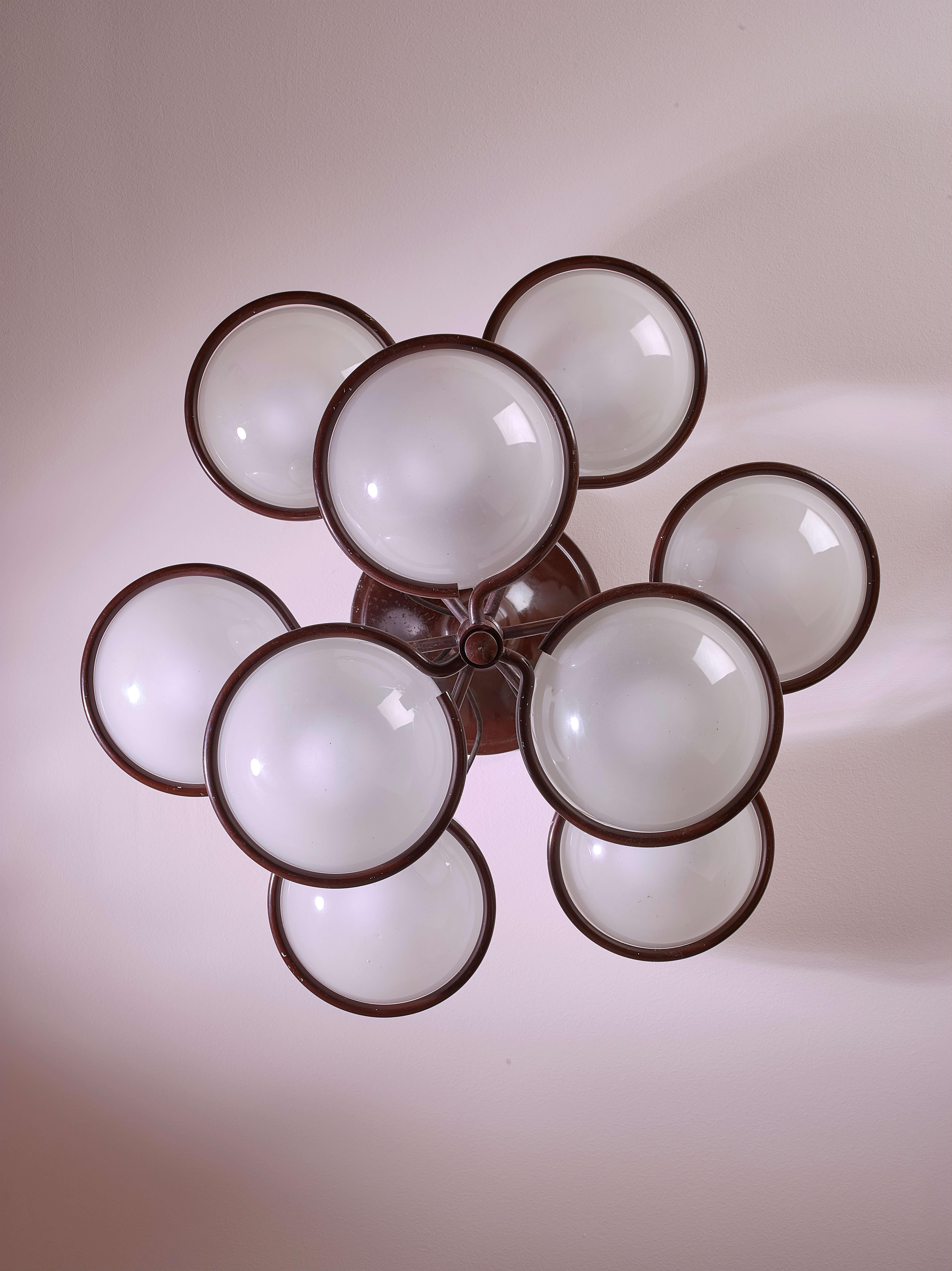 Mid-Century moderno Lampadario Gino Sarfatti Modello 2042/9 prodotto da Arteluce, Italia, anni '60 in vendita