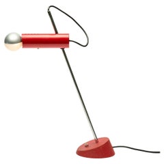Gino Sarfatti early red model 566 table lamp for Arteluce, Italy, 1956