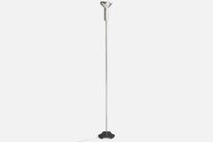 Gino Sarfatti, Floor Lamp, Aluminum, Chrome, Iron, Italy, 1950s