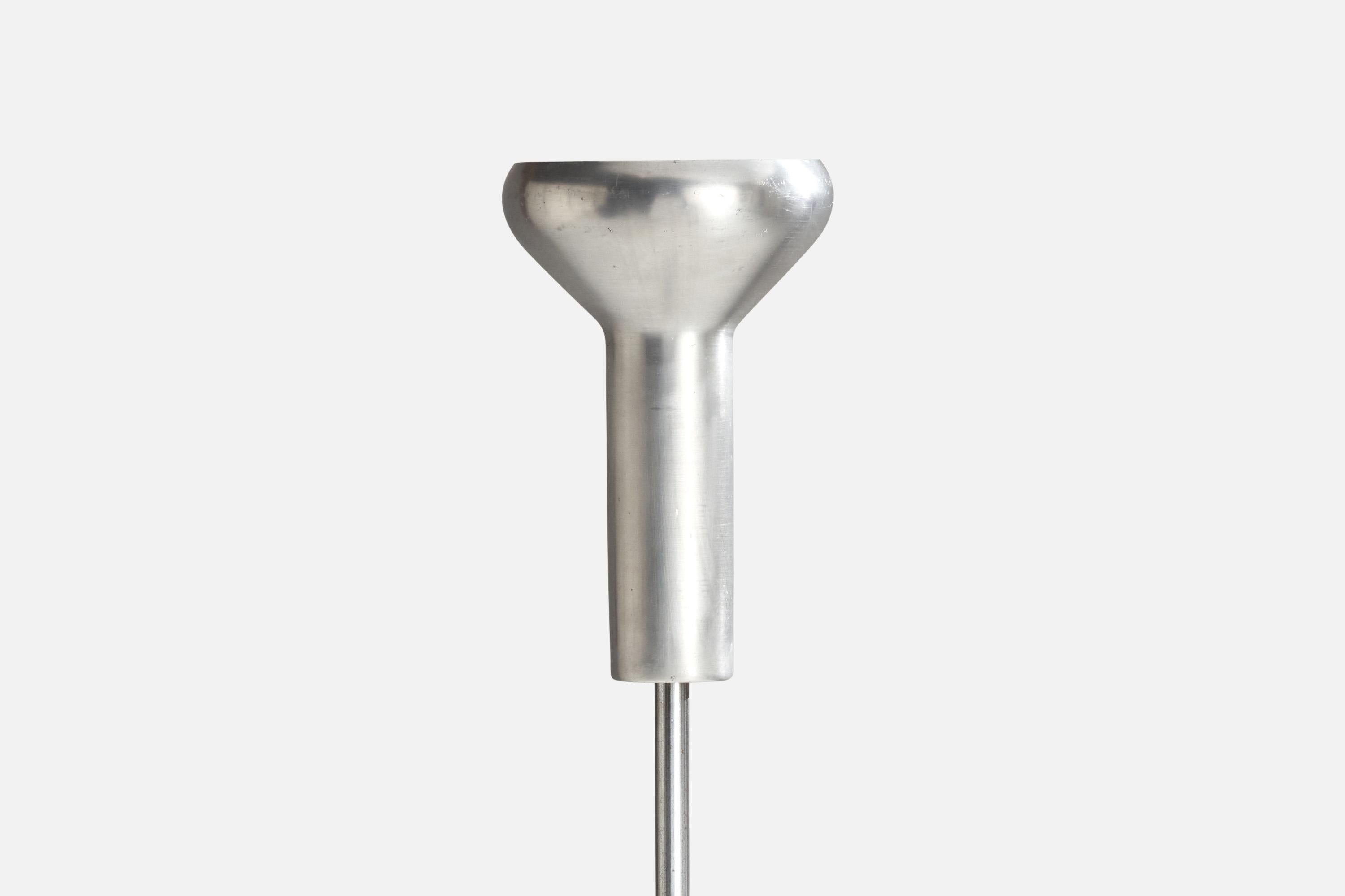 Mid-Century Modern Gino Sarfatti, Floor Lamp, Aluminum, Chrome, Iron, Italy, 1950s For Sale