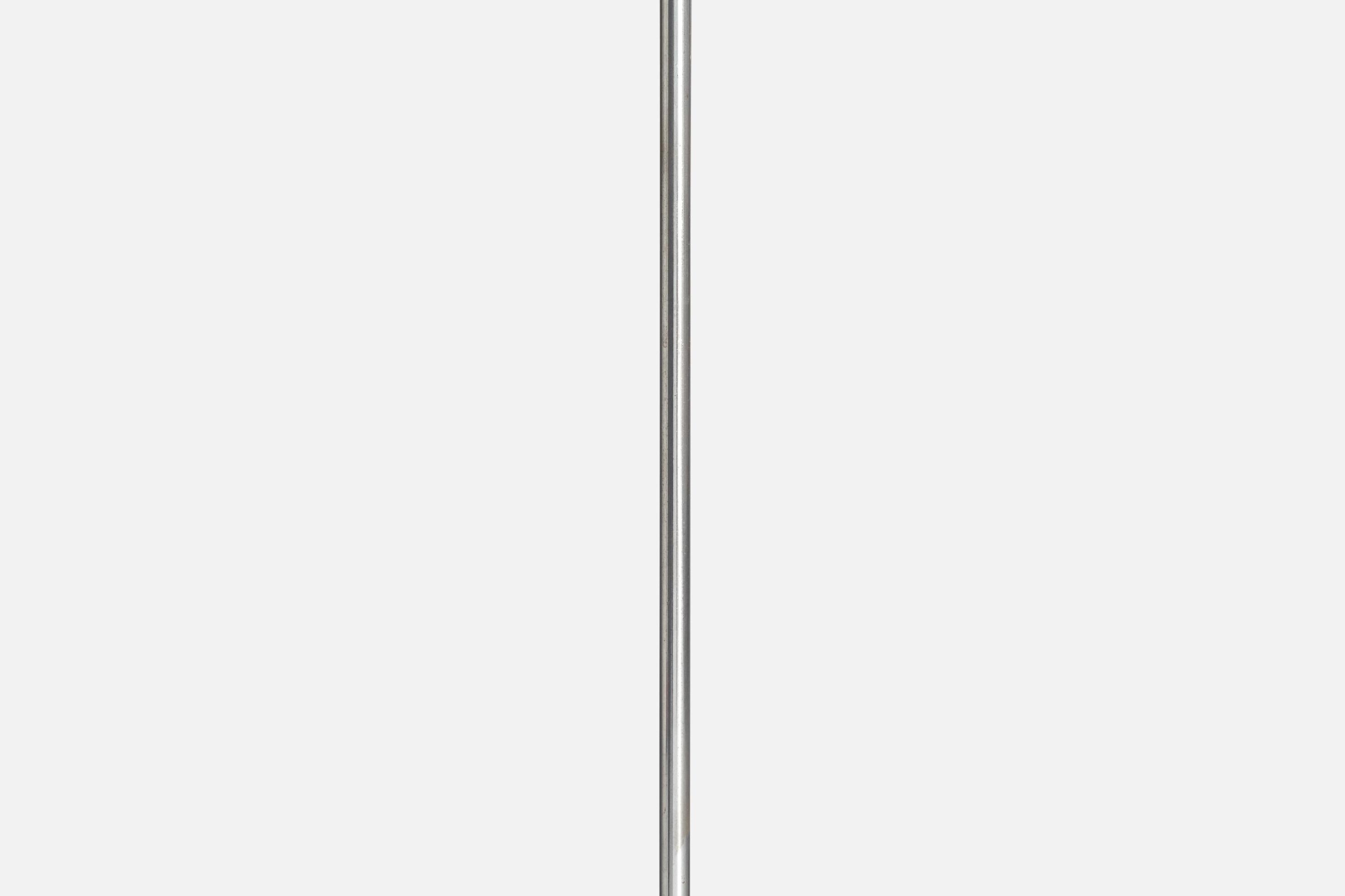 Italian Gino Sarfatti, Floor Lamp, Aluminum, Chrome, Iron, Italy, 1950s For Sale