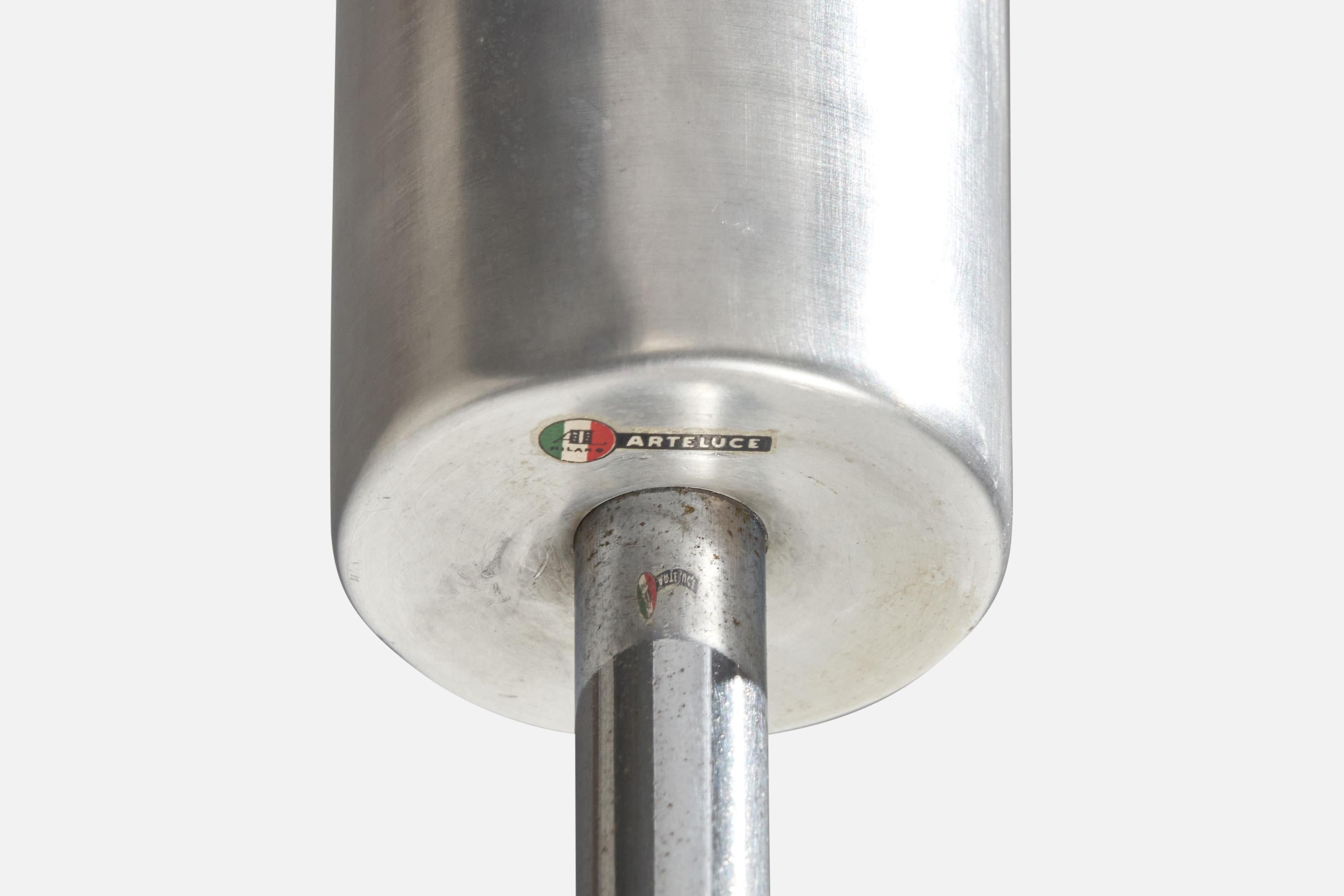 Gino Sarfatti, Floor Lamp, Aluminum, Chrome, Iron, Italy, 1950s For Sale 1
