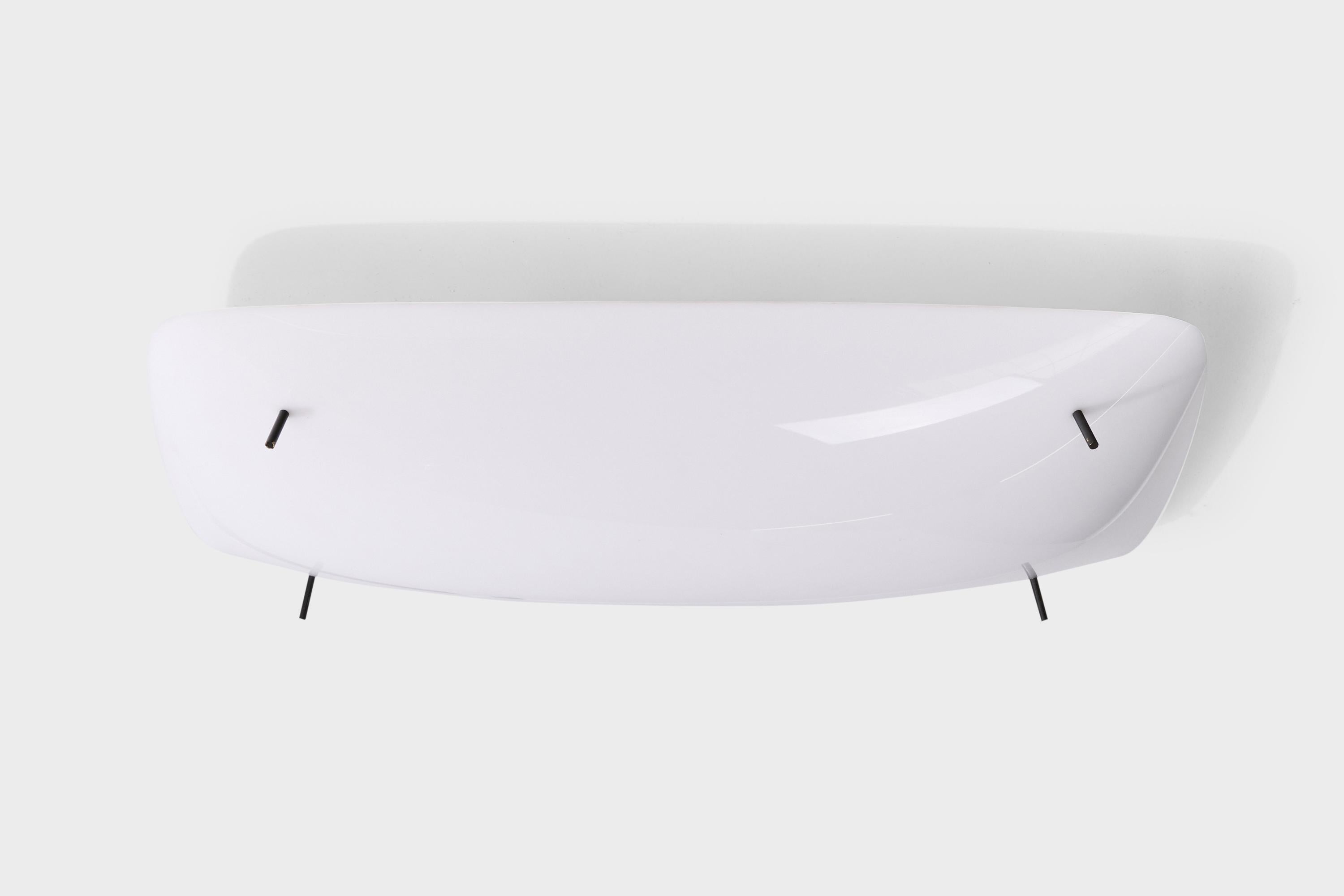 Italian Gino Sarfatti, Flush Mount, Acrylic, Metal, Italy, 1950s For Sale