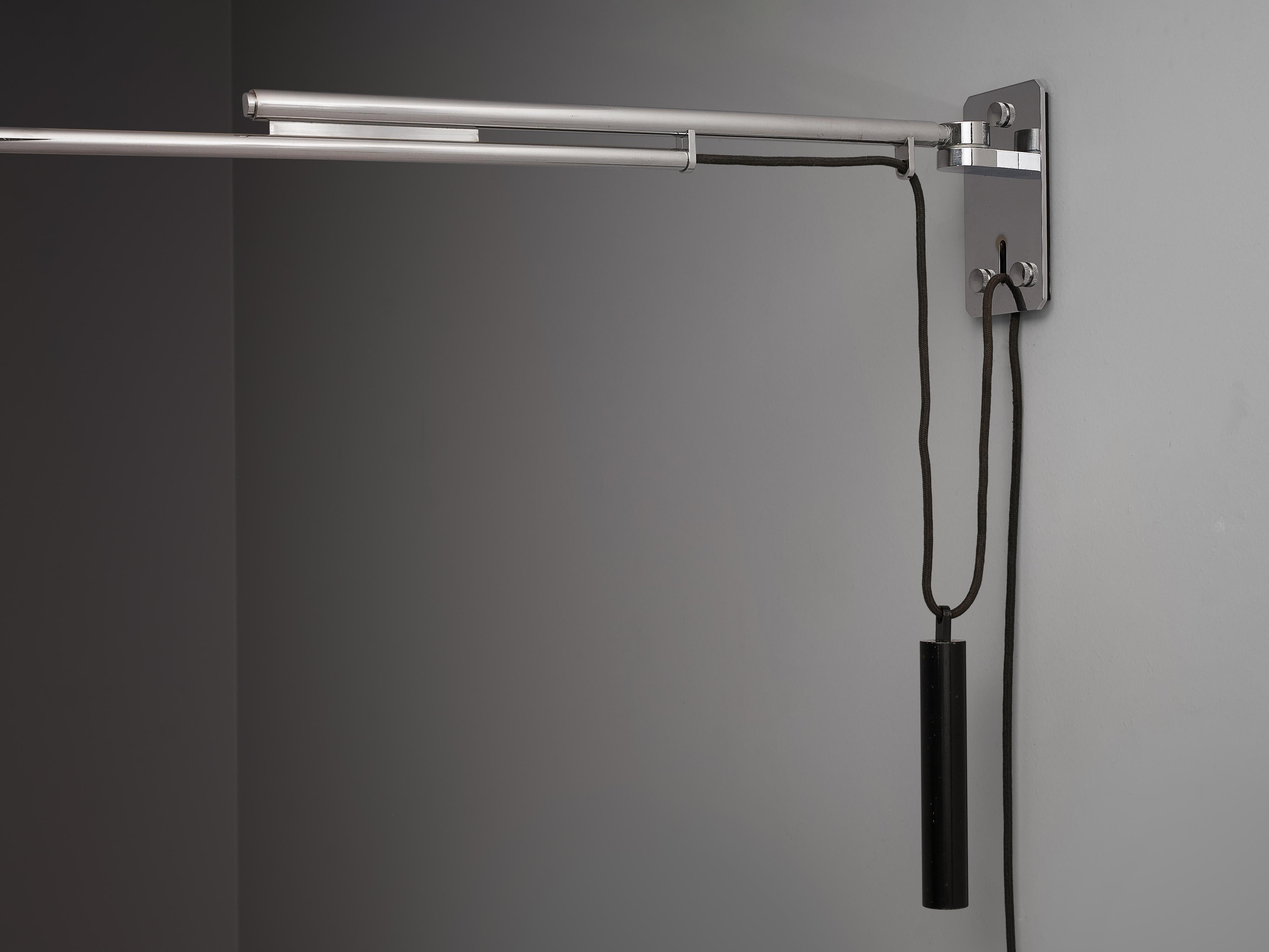 Gino Sarfatti for Arteluce Aplique '194N' con Pantalla Negra Metal en venta