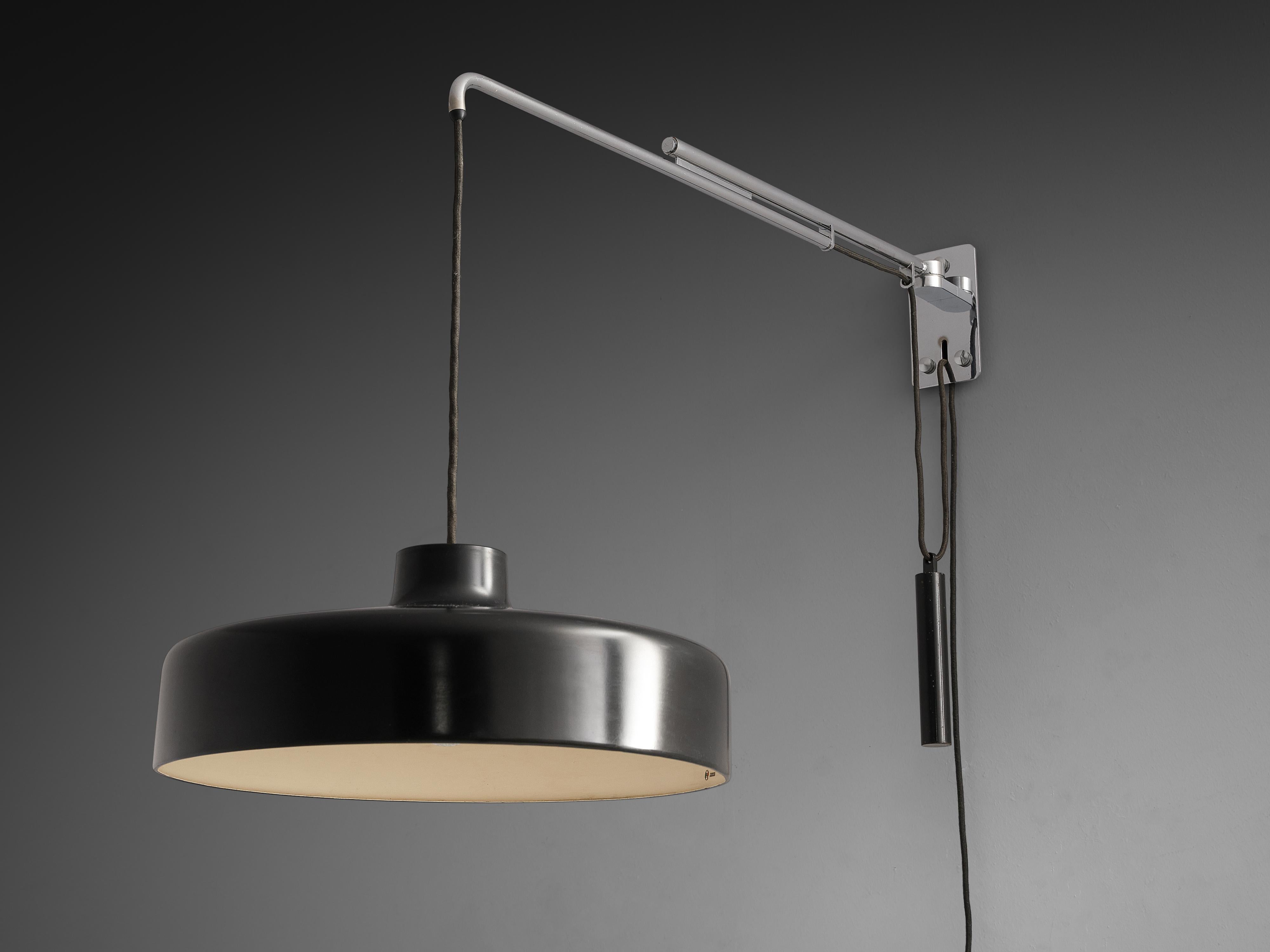 Gino Sarfatti for Arteluce Aplique '194N' con Pantalla Negra en venta 2