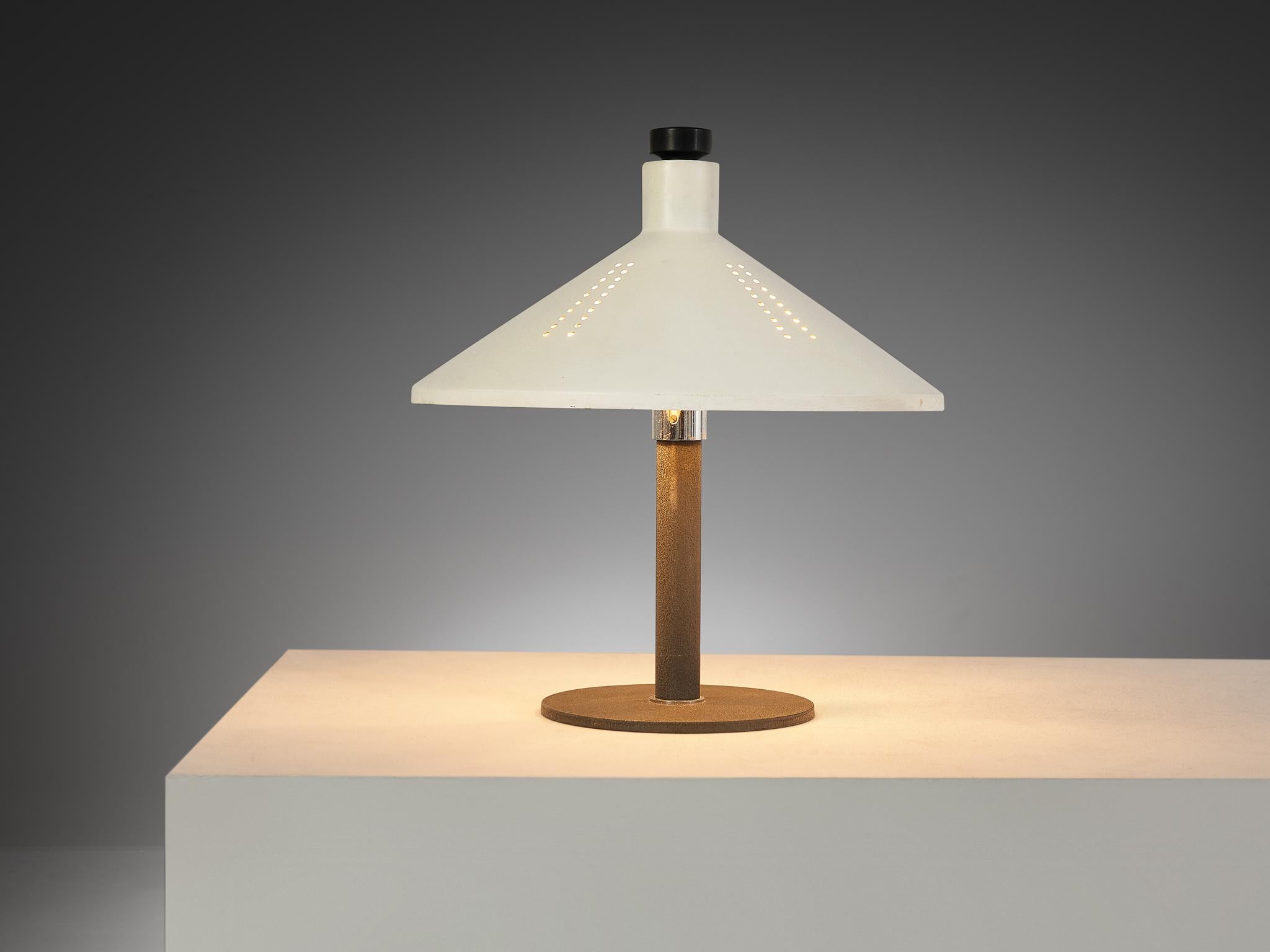 Gino Sarfatti for Arteluce Lámpara de sobremesa '609' de aluminio blanco y hierro fundido Posmoderno en venta