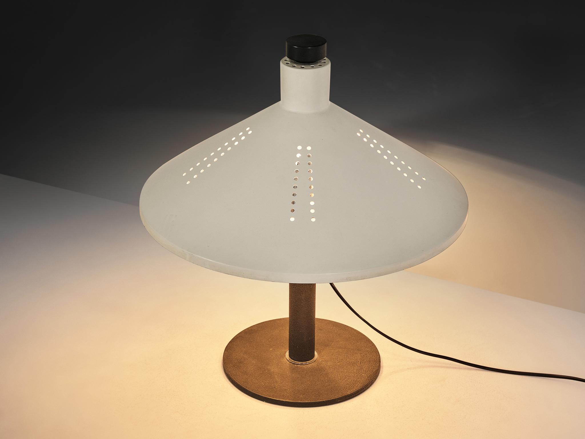 Gino Sarfatti for Arteluce Lámparas de mesa '609' de aluminio blanco y hierro fundido Posmoderno en venta