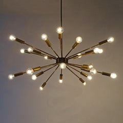 Gino Sarfatti for Arteluce 'Fireworks' Brass Ceiling Lamp, Italy 1939