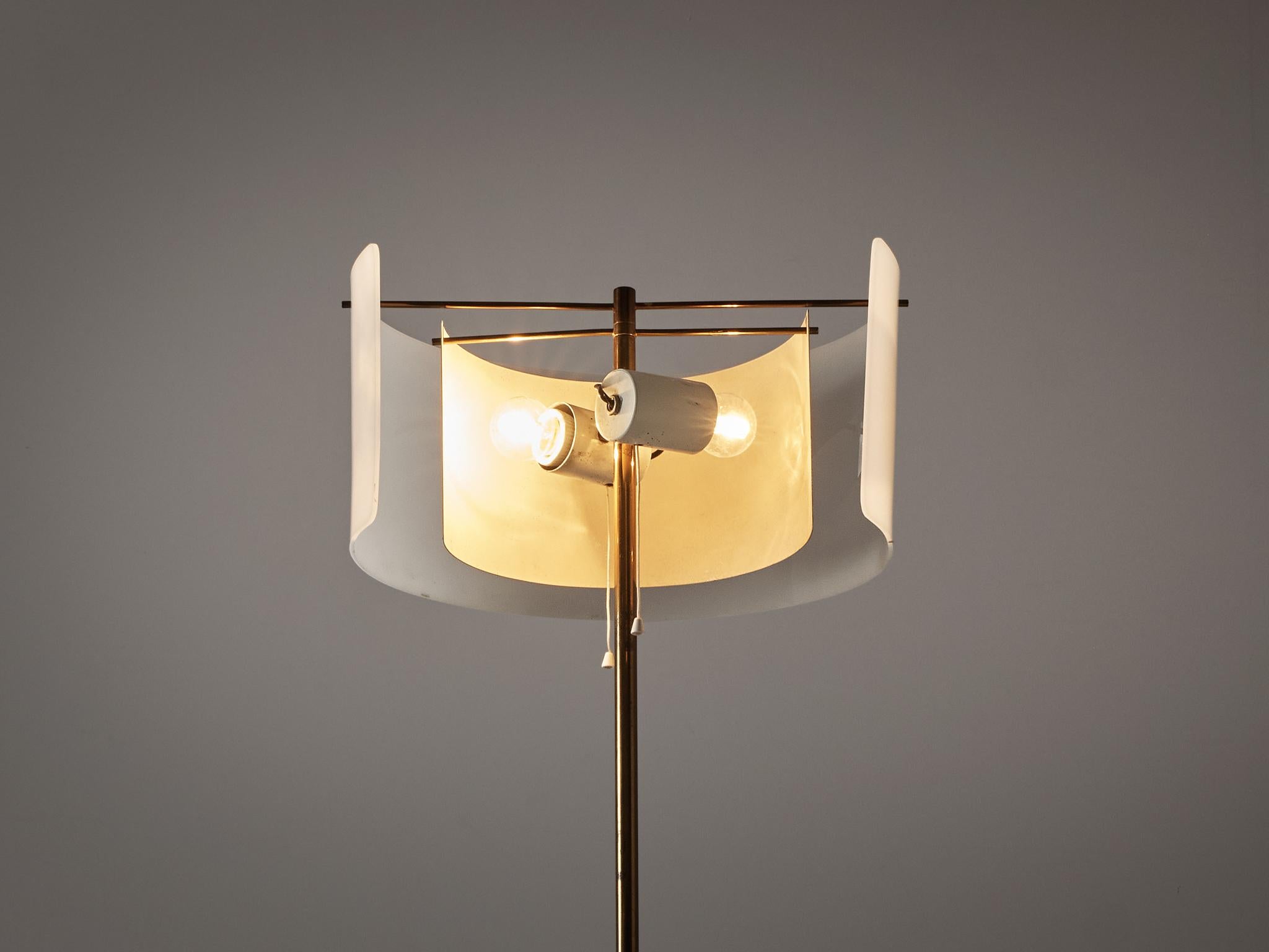 Mid-20th Century Gino Sarfatti for Arteluce Floor Lamp Model '1056' in Brass and Aluminum