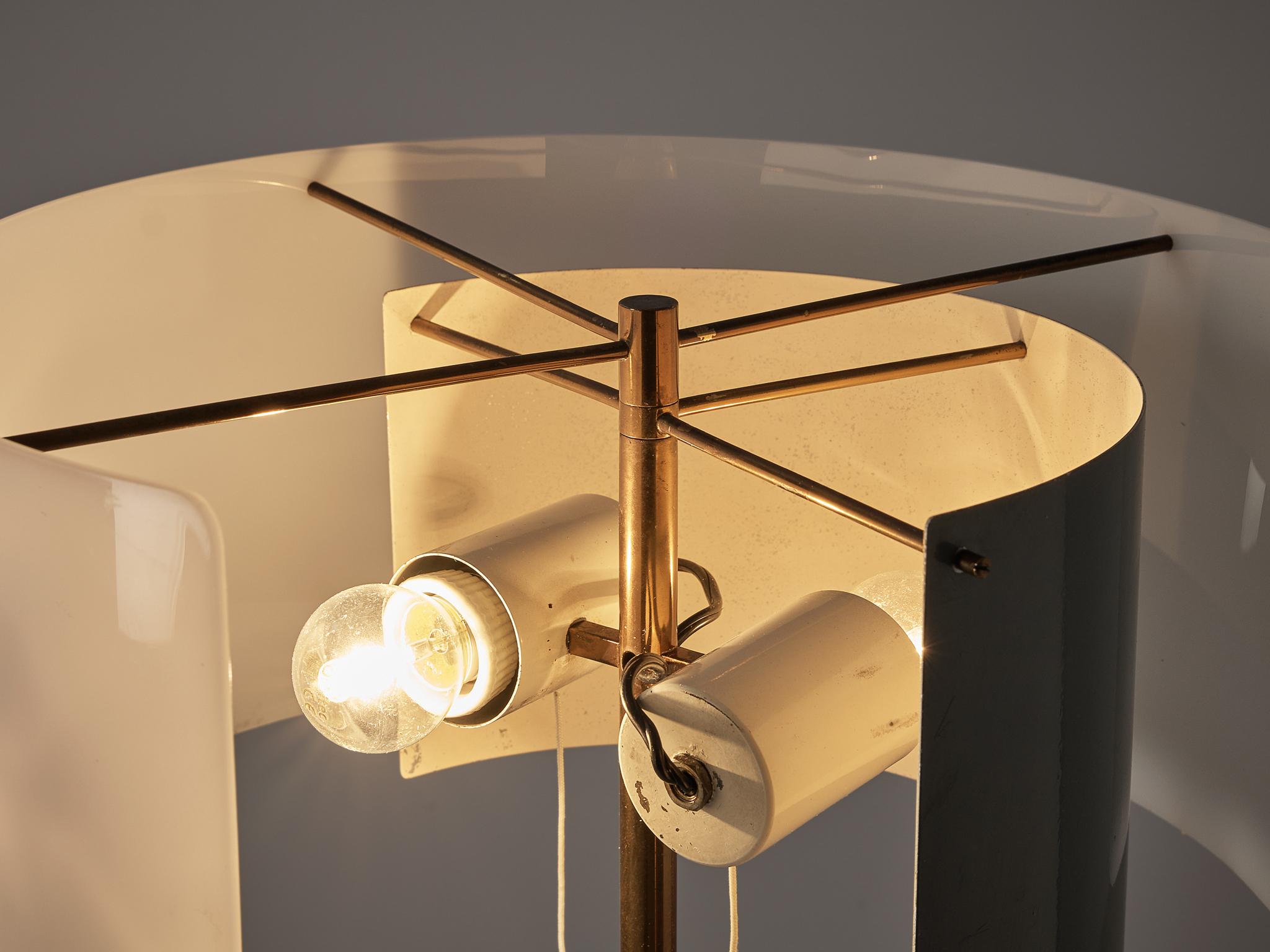 Gino Sarfatti for Arteluce Floor Lamp Model '1056' in Brass and Aluminum 3