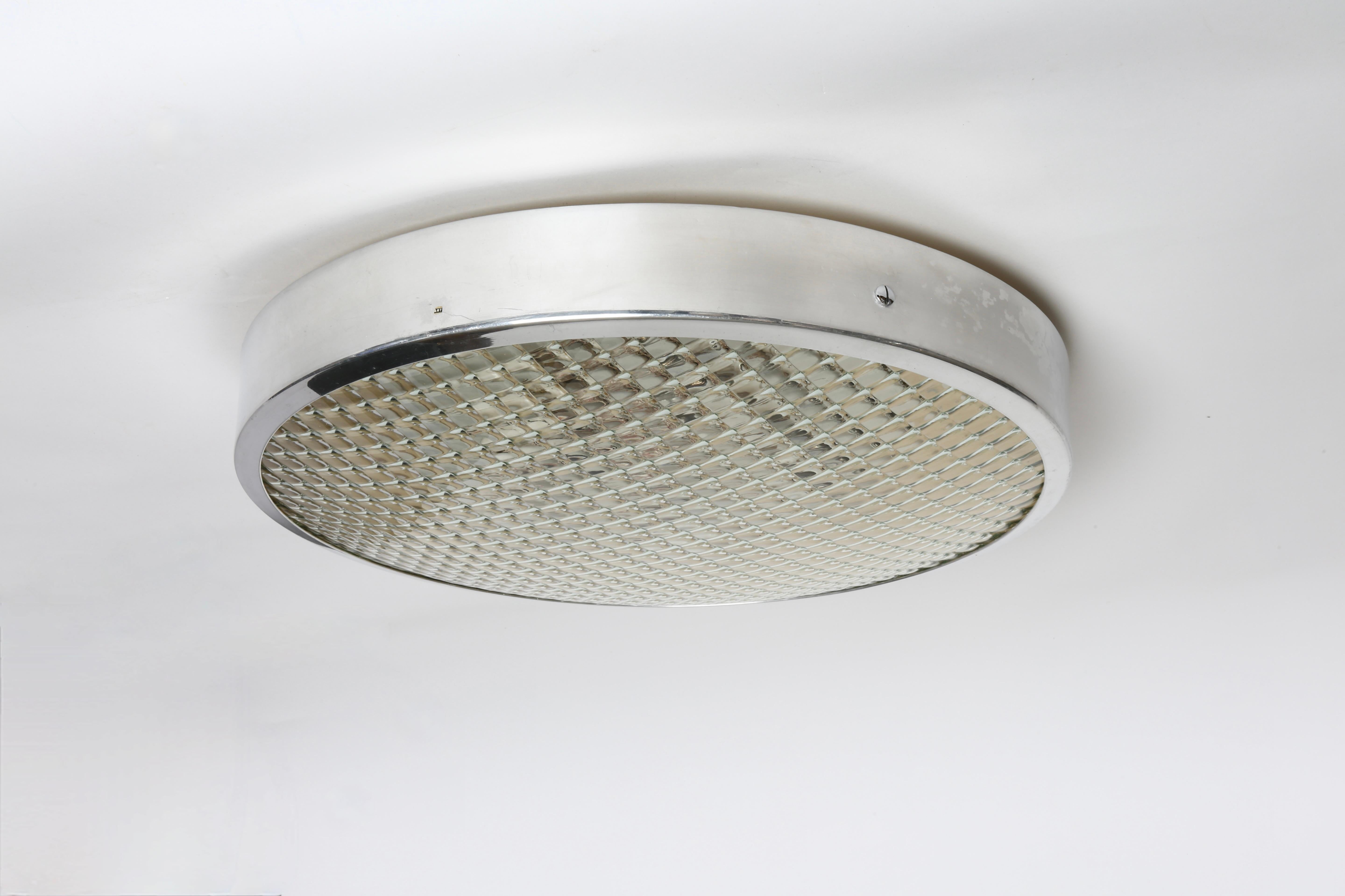 Mid-Century Modern Gino Sarfatti for Arteluce flush mount light 3001/50 circa 1960s For Sale