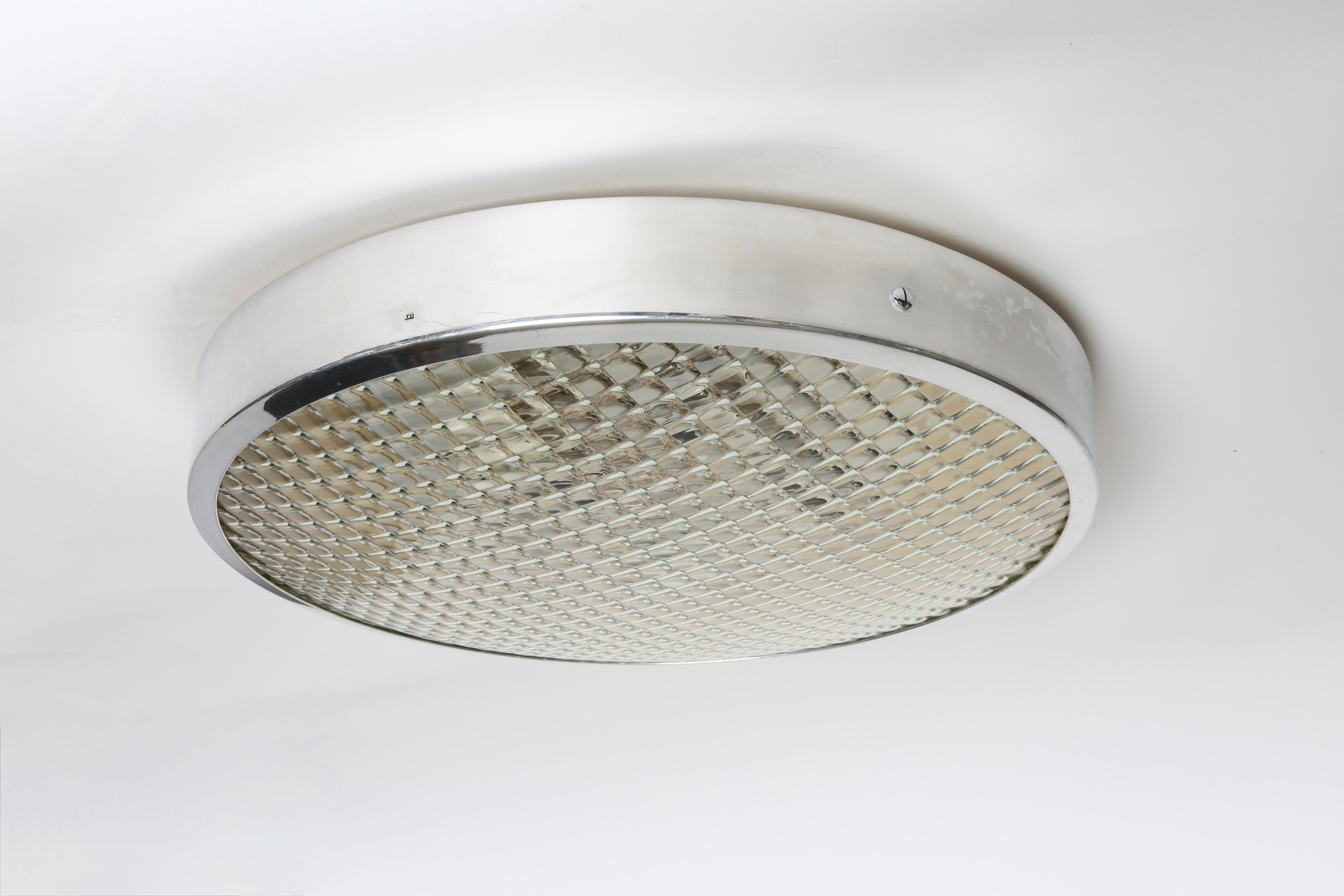 Enameled Gino Sarfatti for Arteluce flush mount light 3001/50 circa 1960s For Sale