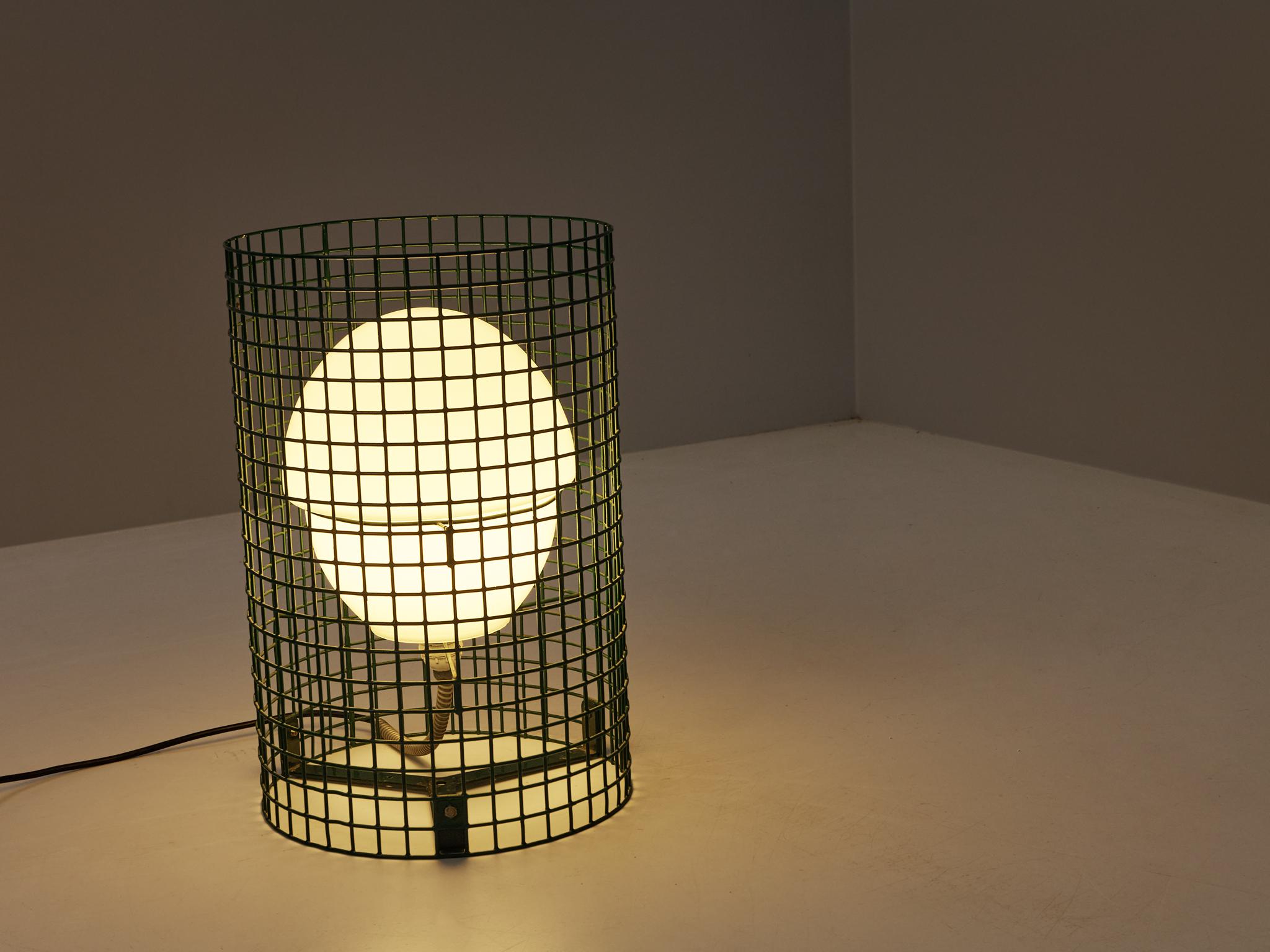italien Lampe de bureau Gino Sarfatti pour Arteluce en métal laqué vert en vente