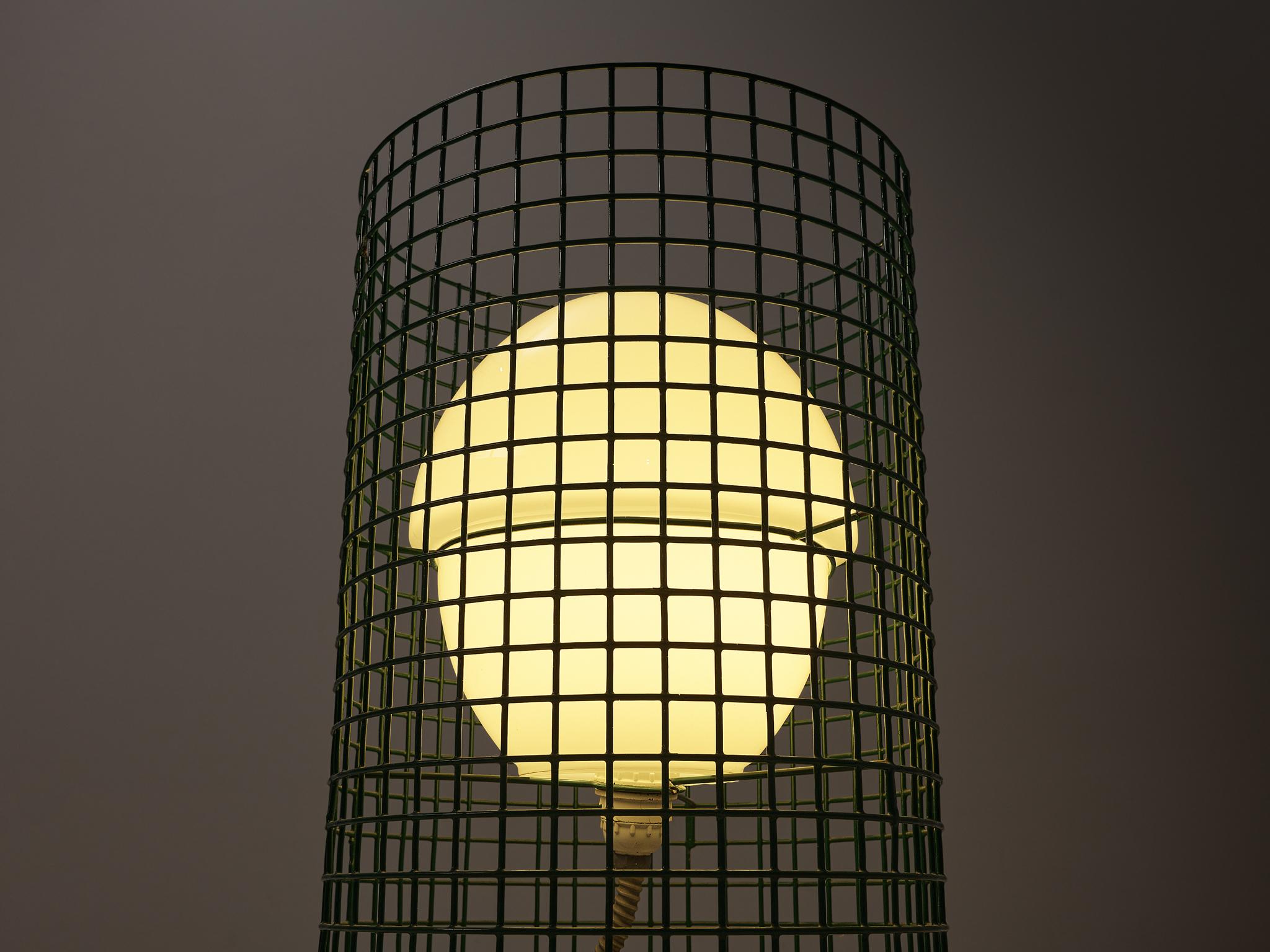 Fin du 20e siècle Lampe de bureau Gino Sarfatti pour Arteluce en métal laqué vert en vente