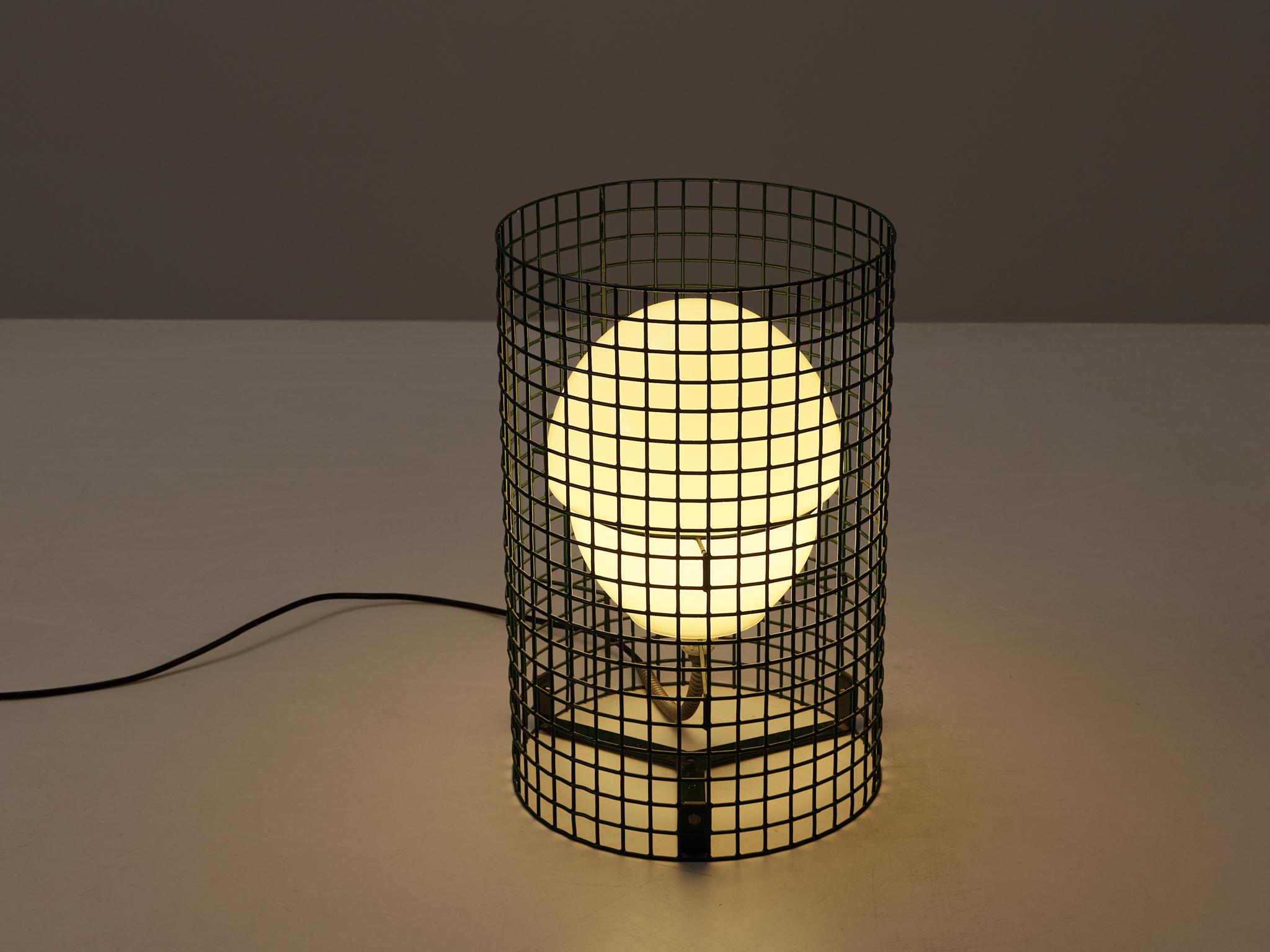 Métal Lampe de bureau Gino Sarfatti pour Arteluce en métal laqué vert en vente