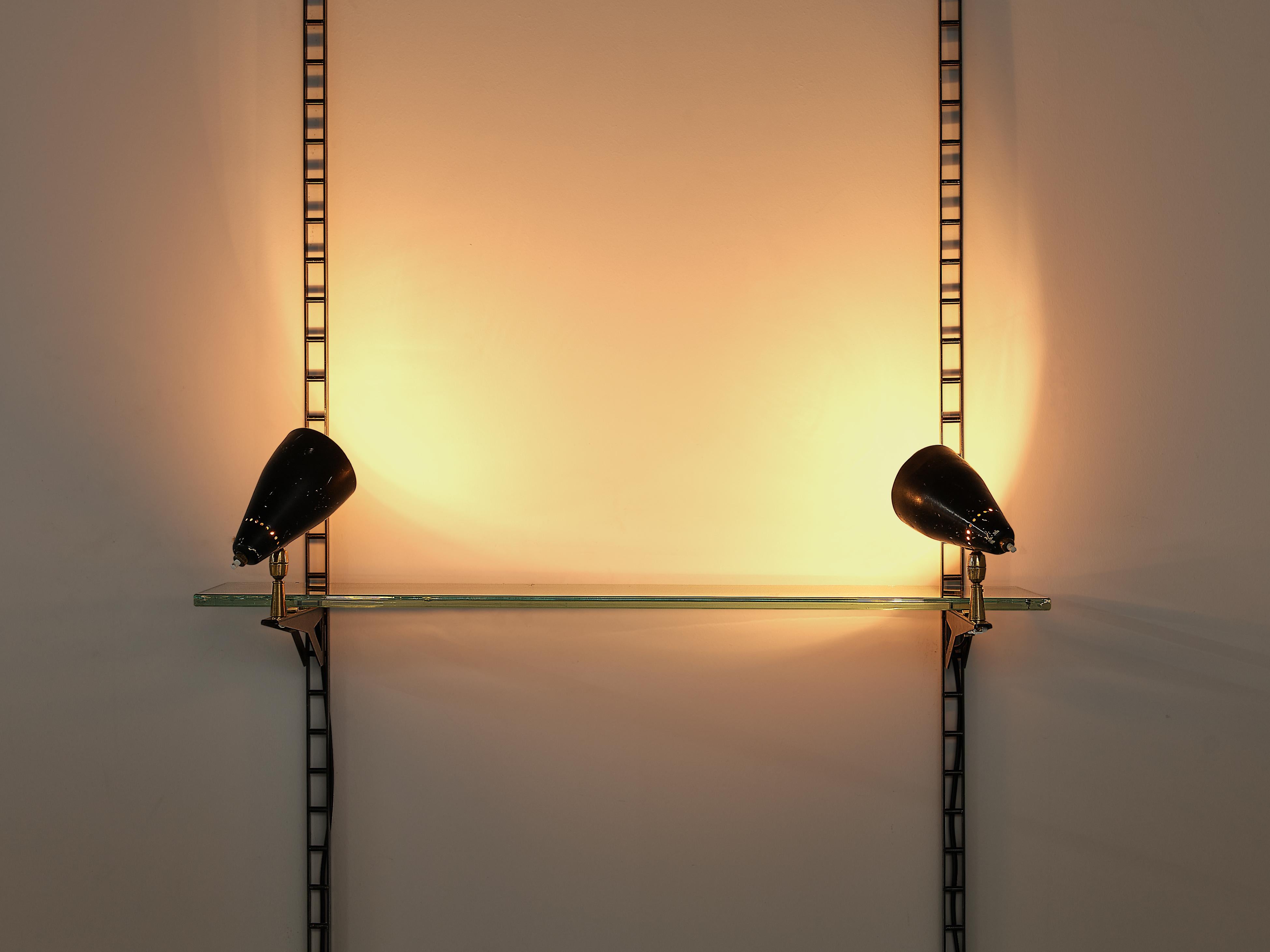 Italian Gino Sarfatti for Arteluce Illuminated Wall-Mounted Display Console For Sale