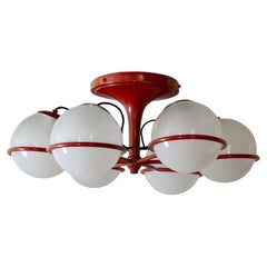 Gino Sarfatti for Arteluce Milano Flush Mount 2042/6 from 1960s