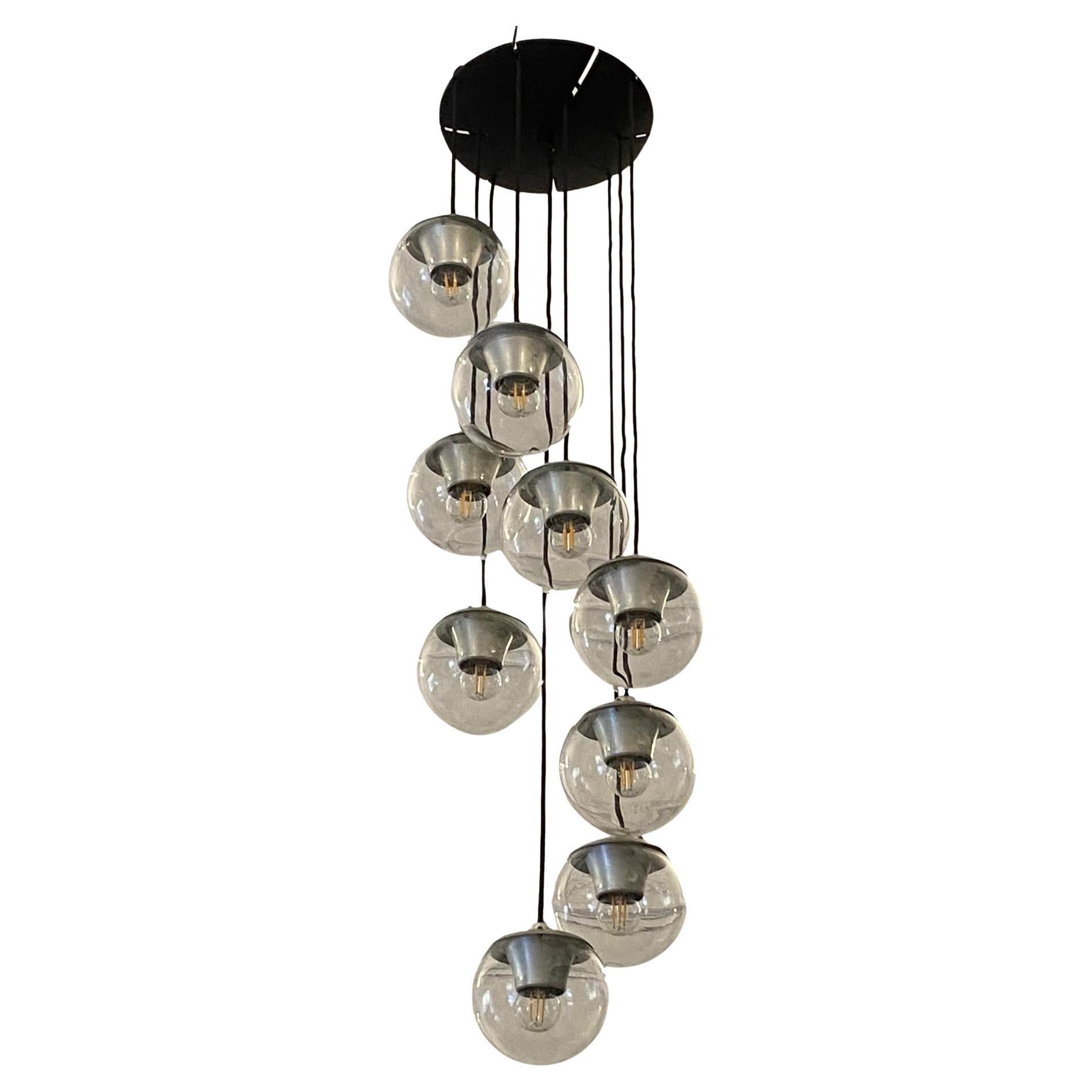 Gino Sarfatti for Arteluce Model 2095/9 Ceiling Lamp , Italy, 1958 For Sale