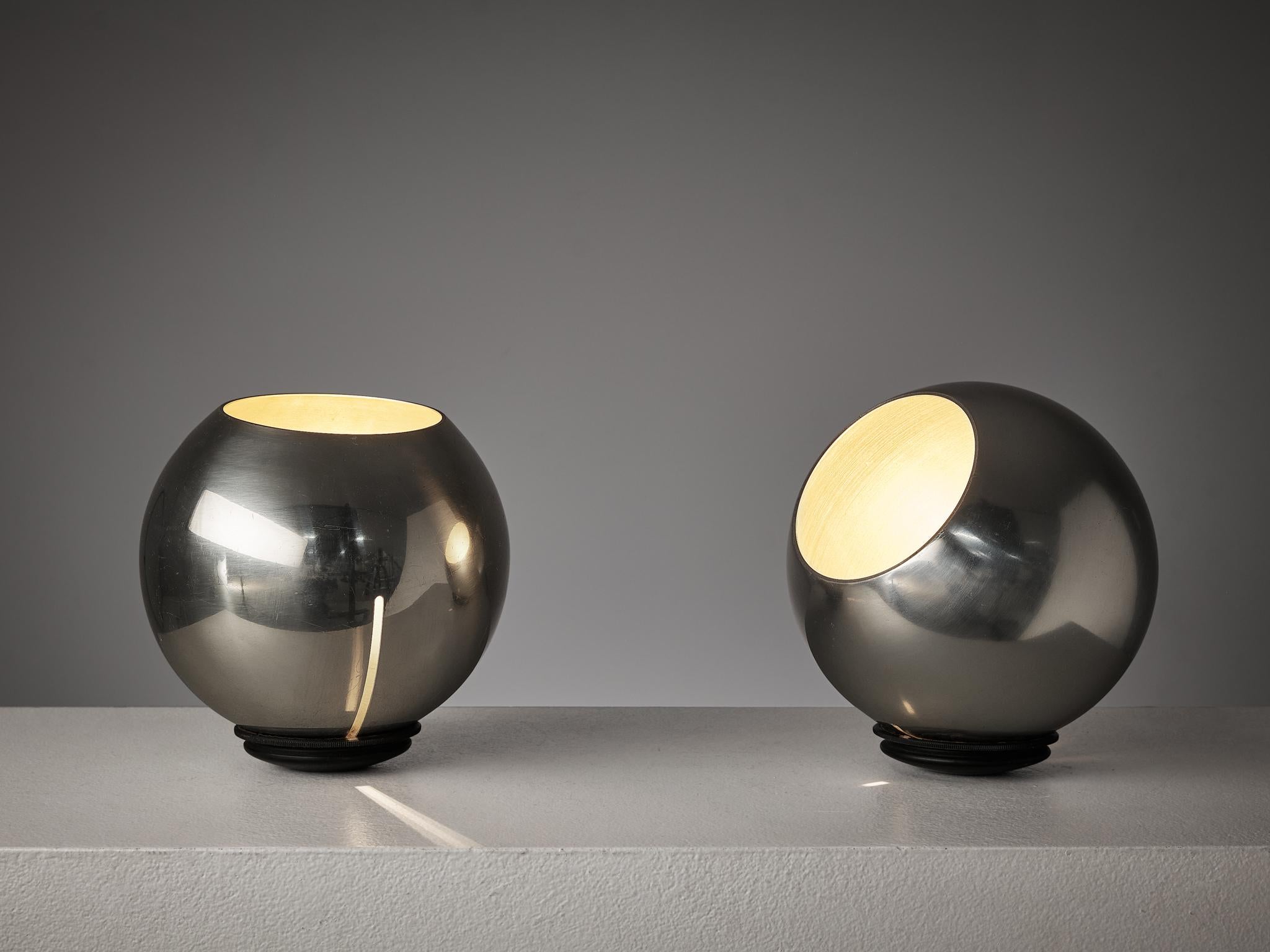 Gino Sarfatti für Arteluce, Paar Lampen aus Aluminium im Zustand „Gut“ im Angebot in Waalwijk, NL