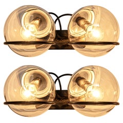 Gino Sarfatti for Arteluce Pair of Wall Lights Model '237' in Glass and Metal
