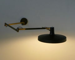 Gino Sarfatti for Arteluce, rara lampada da parete regolabile, modello 197, 1953