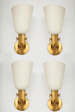 Gino Sarfatti for Arteluce Rare Set of Four Large Sconces Model 121