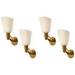 Gino Sarfatti for Arteluce Rare Set of Four Large Sconces Model 121