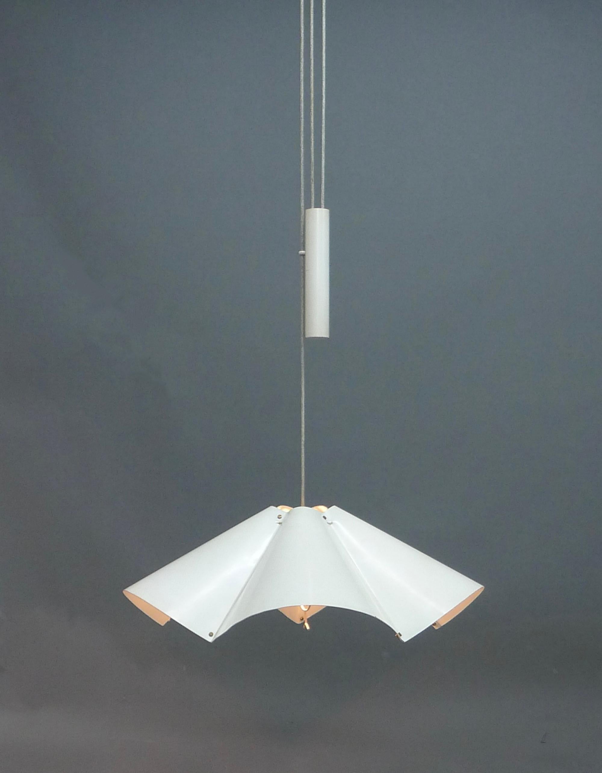 Aluminum Gino Sarfatti for Arteluce, Rise and Fall Pendant Light, Model 2134, 1950s For Sale