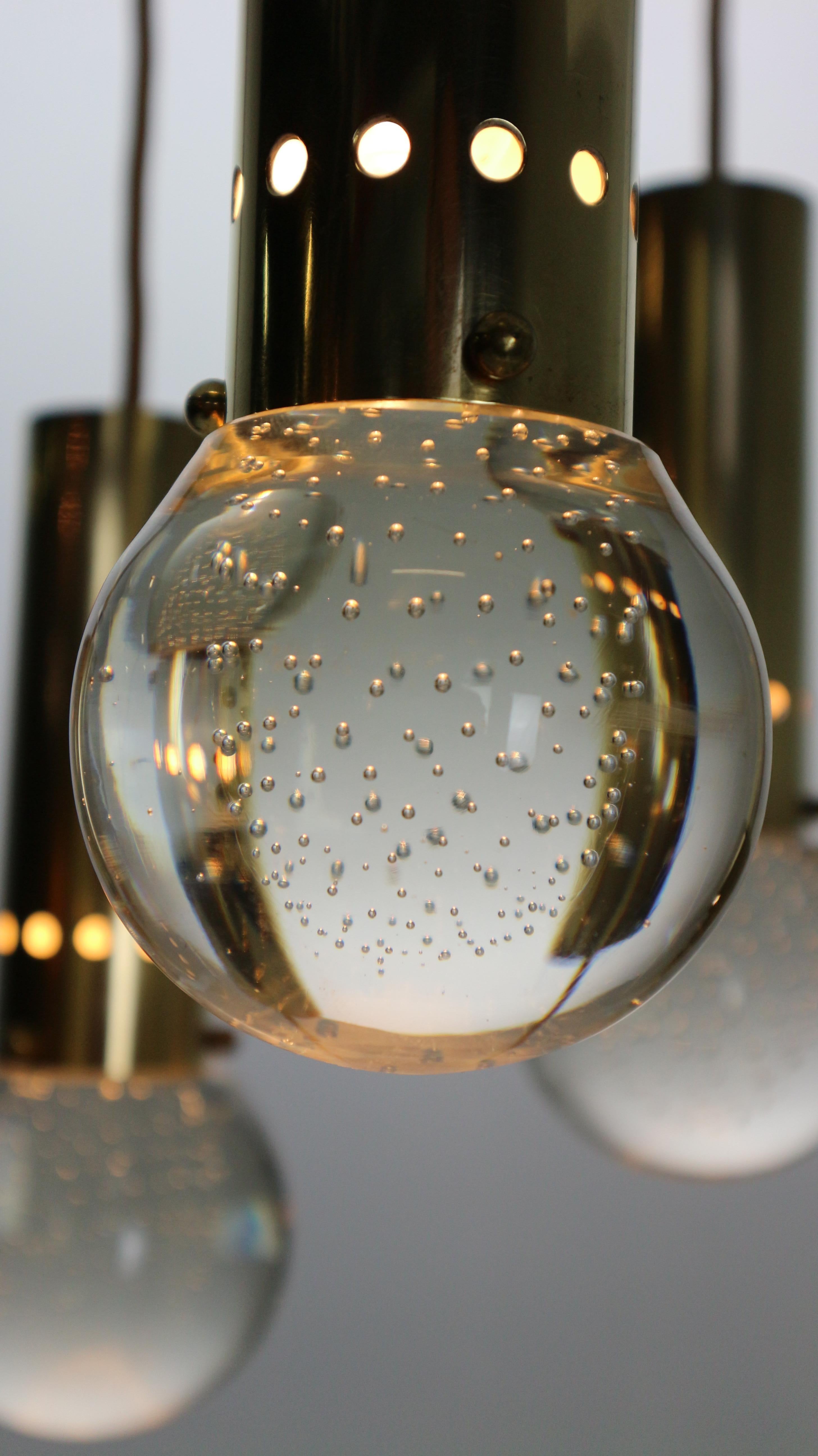 Gino Sarfatti SP/ 16 For Arteluce Unique Brass Bubble Pendant Lamp, 1950, Italy For Sale 5