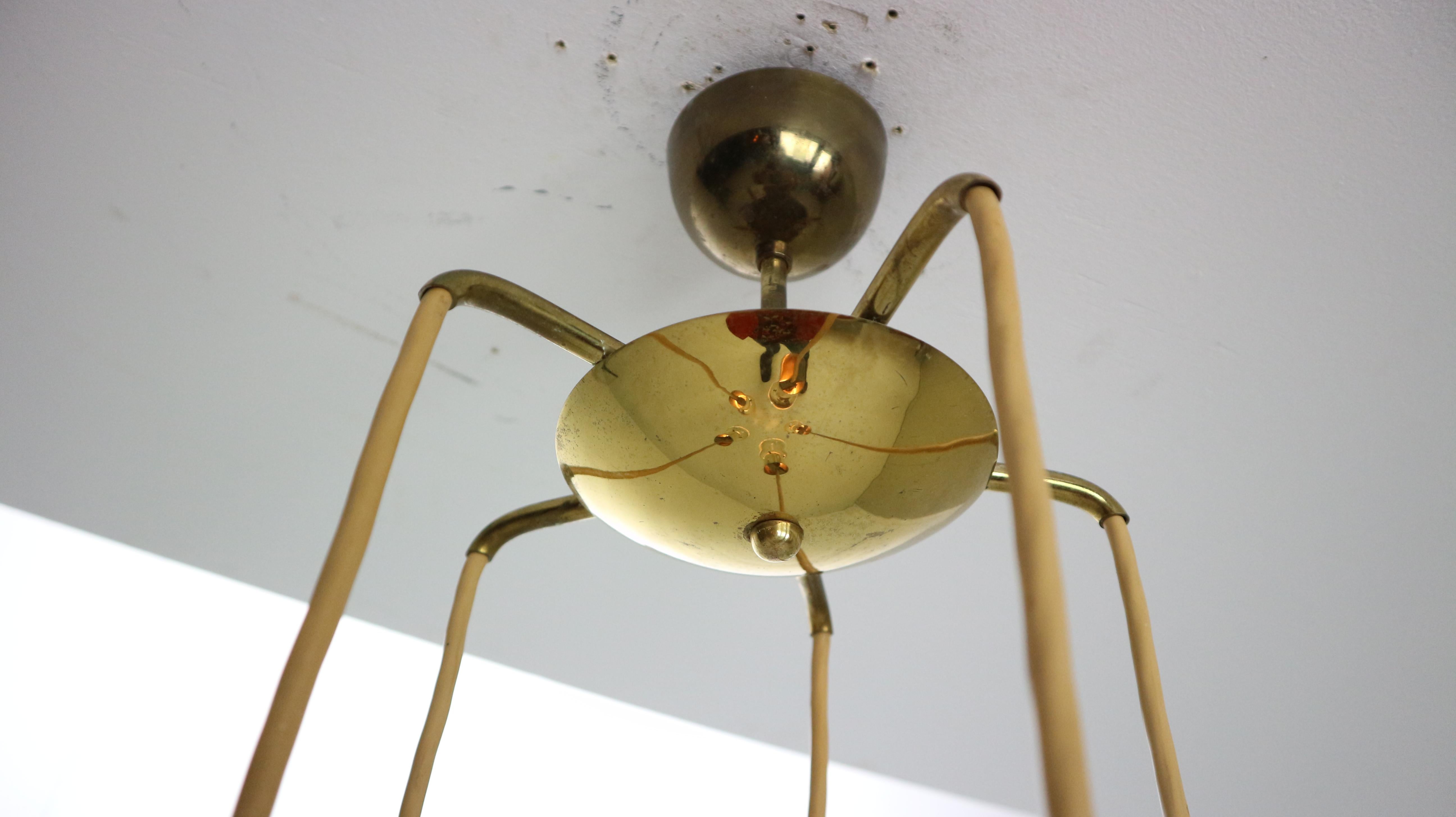 Gino Sarfatti for Arteluce SP/ 16 Lampada a sospensione a bolla d'ottone, 1950, Italia in vendita 11