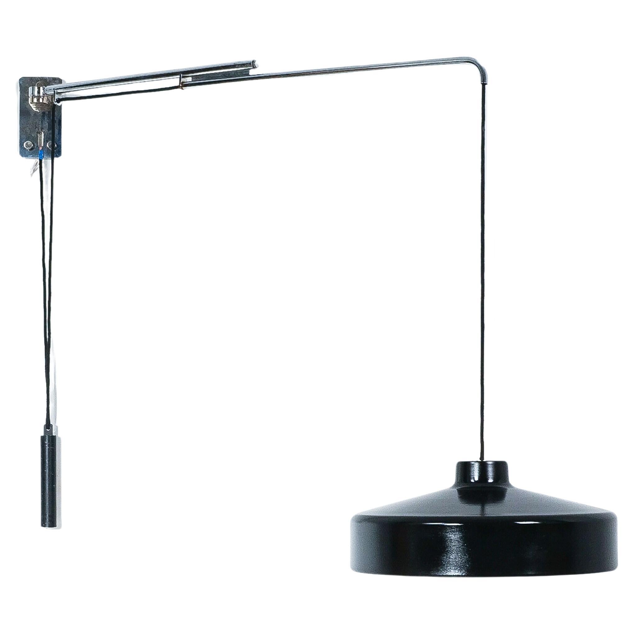 Gino Sarfatti for Arteluce Lampade a sospensione da parete nere (2x) Model 194n, 1950