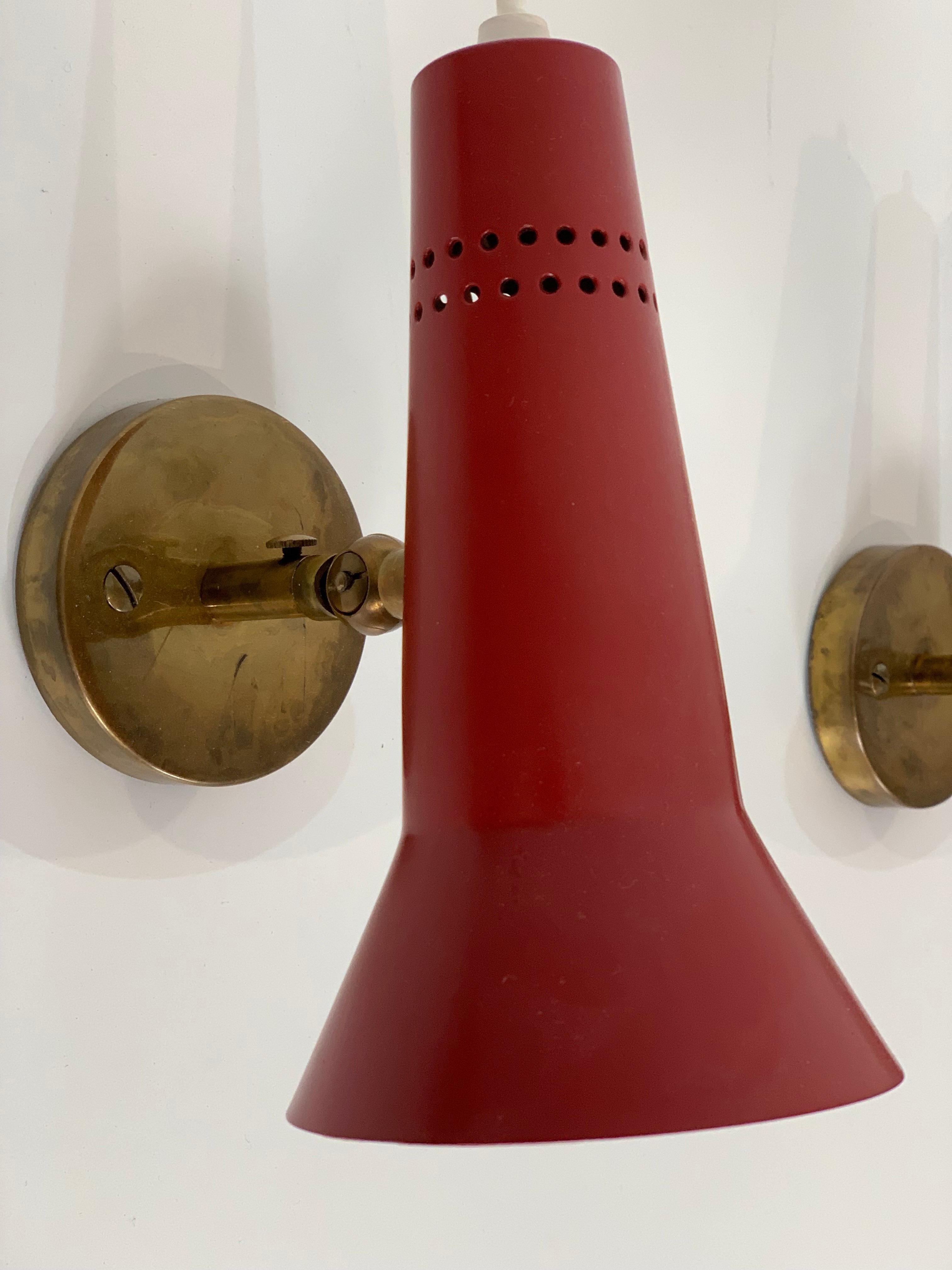 Gino Sarfatti Four Sconces Per Arteluce, 1955 In Excellent Condition For Sale In Rovereta, SM