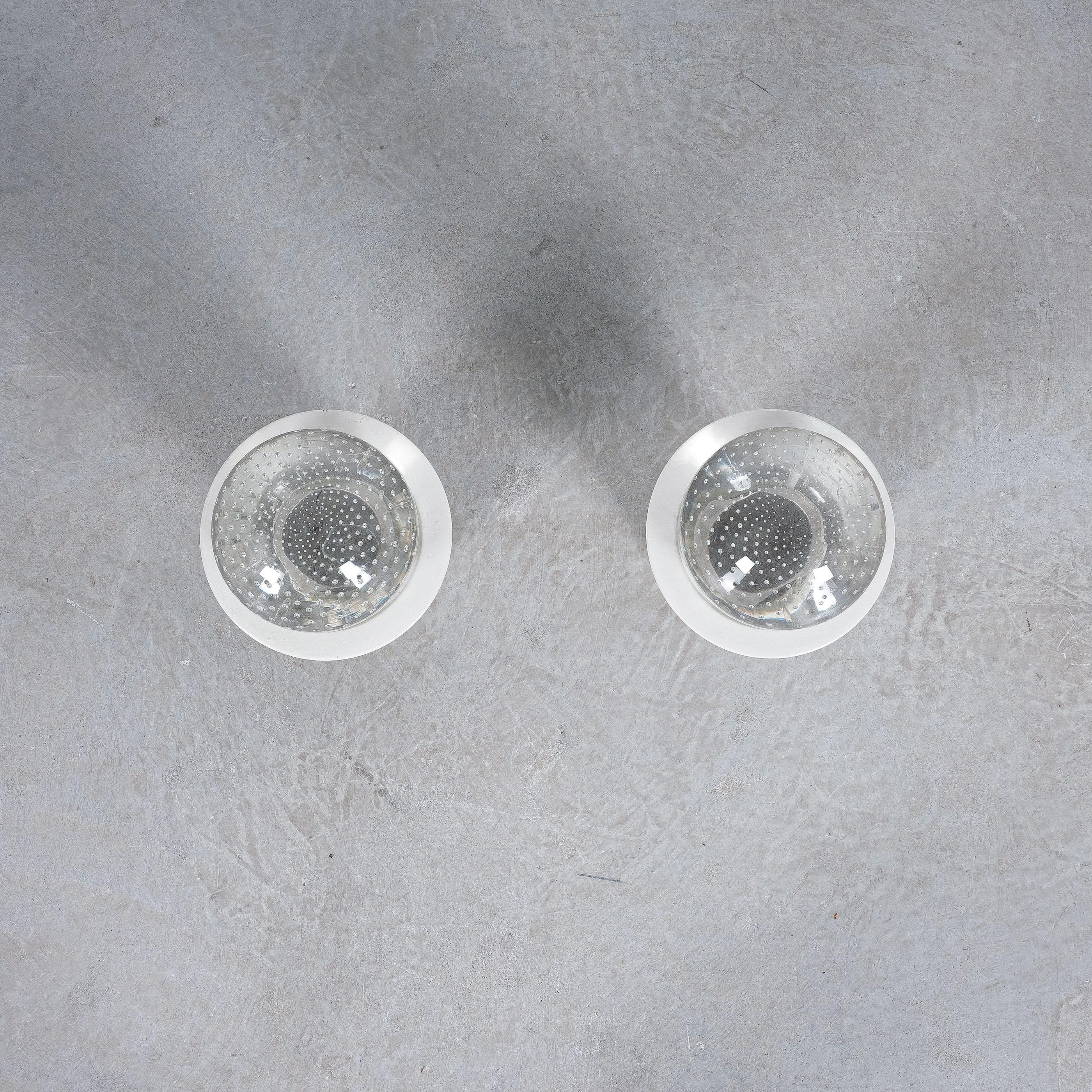 Gino Sarfatti Glass Flush Mounts Recessed Lights Pair SP/16 for Arteluce, 1962 2