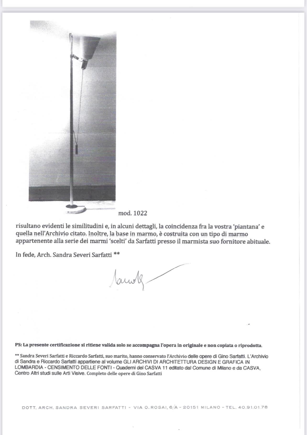 Gino Sarfatti Italian Floor Lamp Model 1022 7