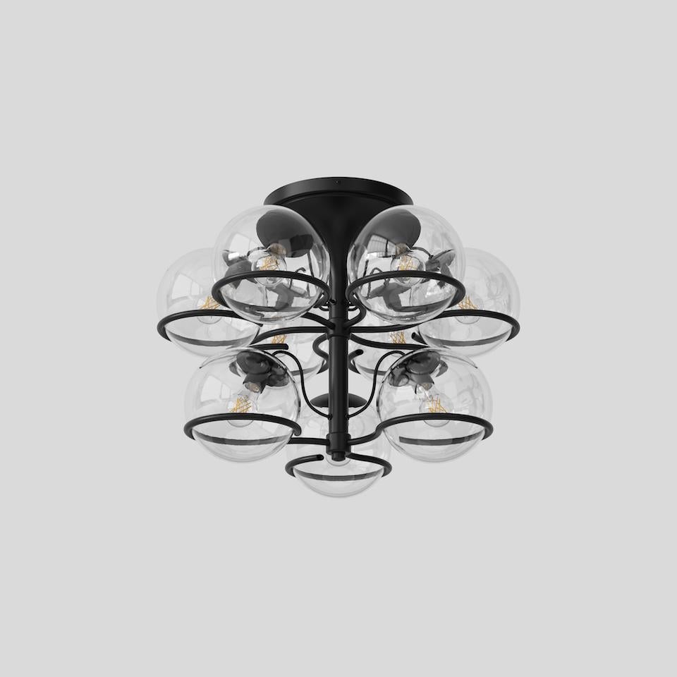 Italian Gino Sarfatti Lamp Model 2042/9 Black Opalline Mount for Astep For Sale