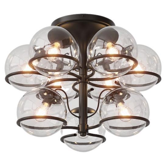 Lampada Gino Sarfatti Modello 2042/9 Supporto trasparente nero per Astep