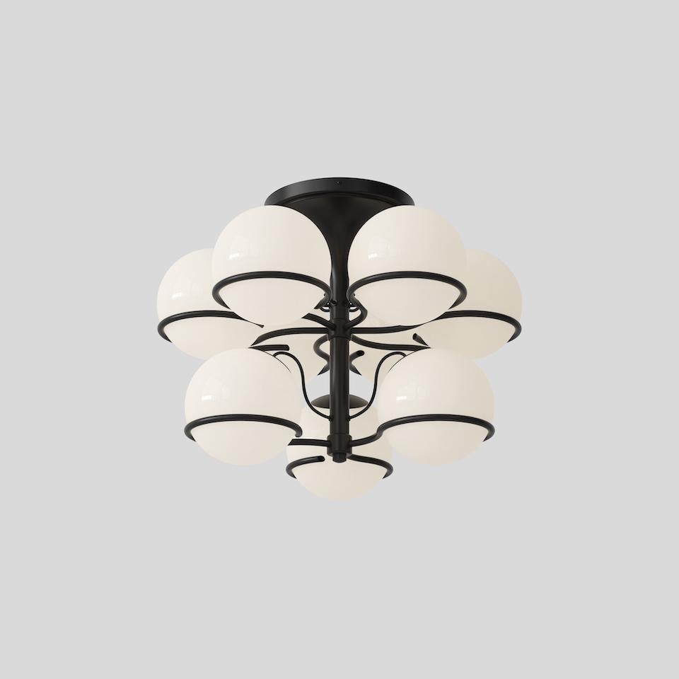 Mid-Century Modern Gino Sarfatti Lampe Model No 2042/9 Champagne Monture Opalline pour Astep en vente