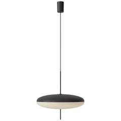 Gino Sarfatti-Lampe Modell 2065, schwarz-weißer Diffusor, schwarze Hardware, von Astep