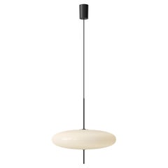 Gino Sarfatti Lampe Modell 2065, weißer Diffusor, schwarze Hardware, für Astep