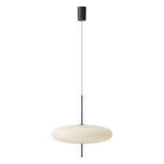 Gino Sarfatti Lamp Model 2065 White Diffuser, Black Hardware, White Cable