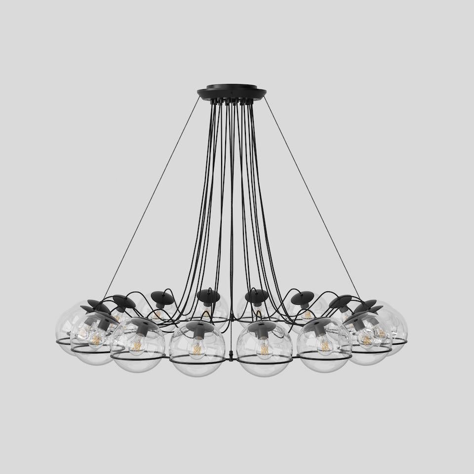 Model 2109
Design by Gino Sarfatti

Specifications model 2109/16/20
Typology suspension
Materials Transparent glass diffuser, steel structure
Dimensions: diameter 1400 x 700 / 1600mm.
Diffuser diameter 200mm.
Cable length 1800mm
Weight 26.20kg
Light