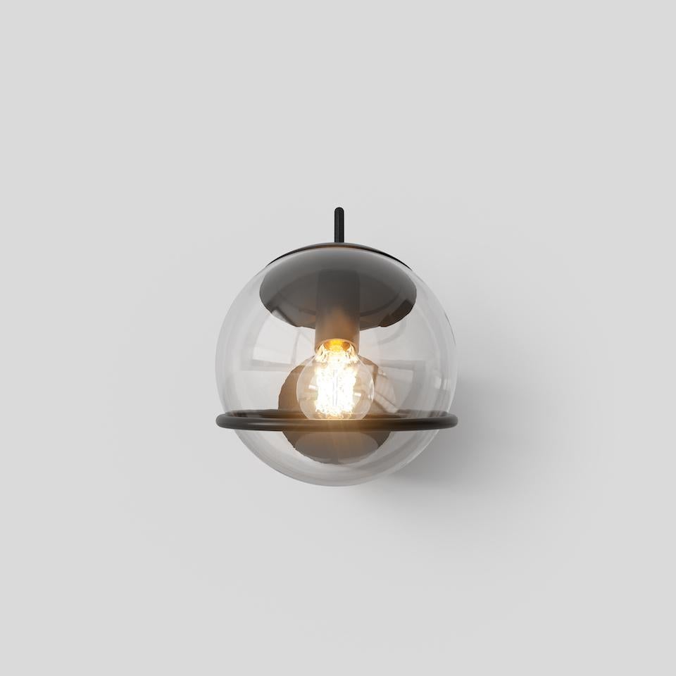 Gino Sarfatti-Lampe Modell 237/1 Schwarze Transparente Halterung  von Astep (Moderne der Mitte des Jahrhunderts) im Angebot