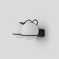 Gino Sarfatti Model 238/2 Wall Light, Opaline Glass & Black Aluminum