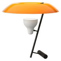 Lampada Gino Sarfatti Model 548 in ottone brunito con diffusore arancione per Astep