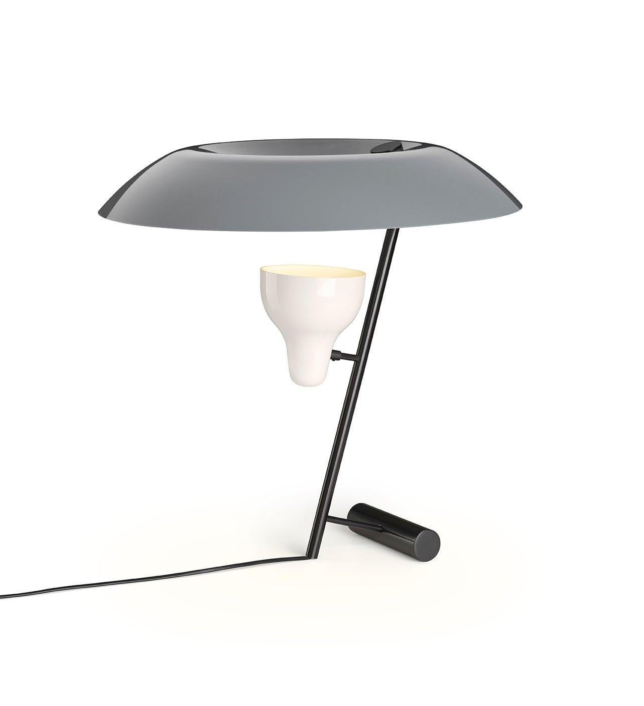 Lampe Gino Sarfatti modèle 548 en laiton bruni foncé avec embout gris pour Astep en vente 4