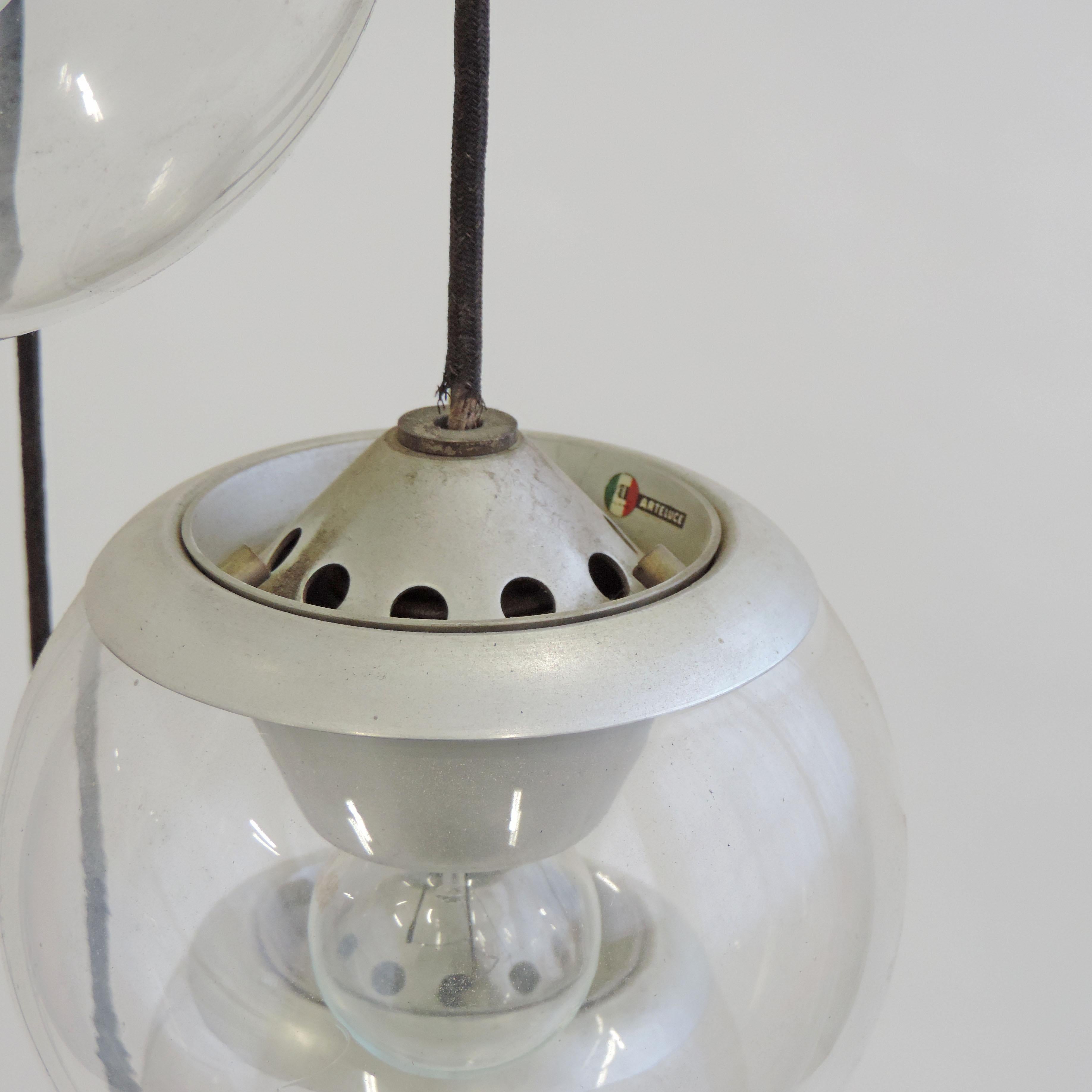 Mid-Century Modern Gino Sarfatti model 2095/9 ceiling lamp for Arteluce, Italy, 1958 For Sale